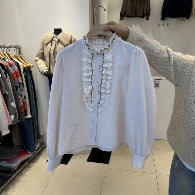 2nd B-S韓國直郵㊣女士新款休閑真品人氣熱賣25秋冬襯衫蕾絲衫2nd B-S襯衫/蕾絲衫