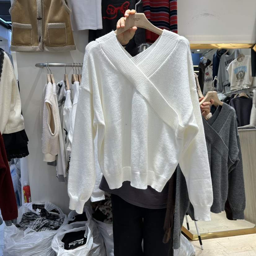 UNDERSTAR_VINTAGE韓國直郵㊣女士新款推薦熱賣職業針織衫V領UNDERSTAR_VINTAGE針織衫