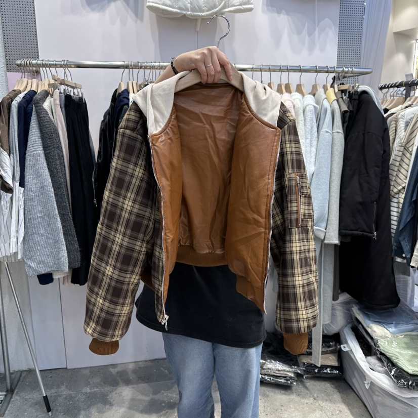 BLOOM東大門㊣代購女士新品推薦休閑熱賣夾克里外穿格紋雙面BLOOM-Q夾克