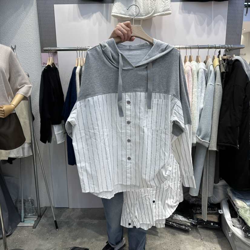 BLOOM韓國直郵㊣女裝新款推薦時尚熱賣真品職業襯衫蕾絲衫連帽BLOOM-Q襯衫/蕾絲衫