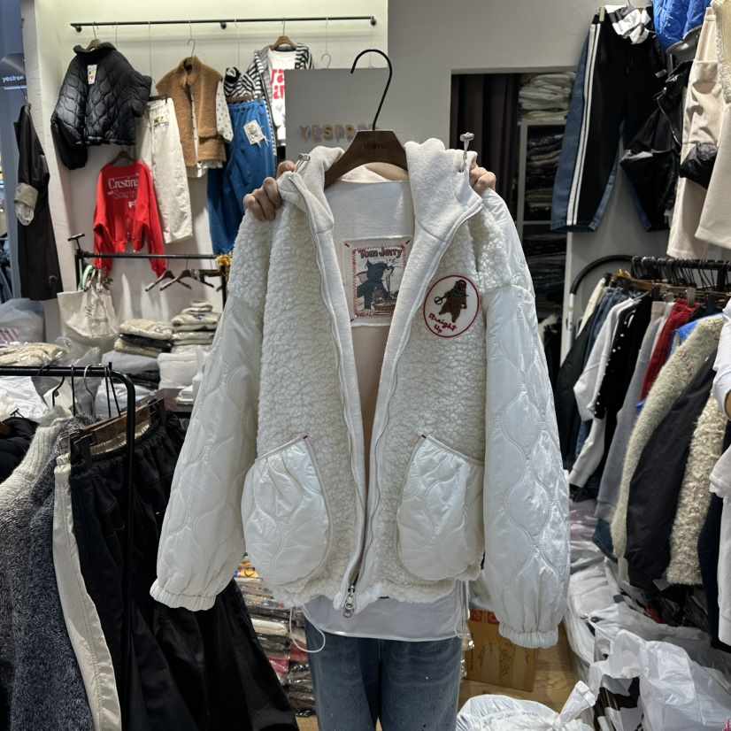 YESFREE韓國直郵㊣女士新款25秋冬休閑短款棉服兩面穿雙面連帽YESFREE短款棉服