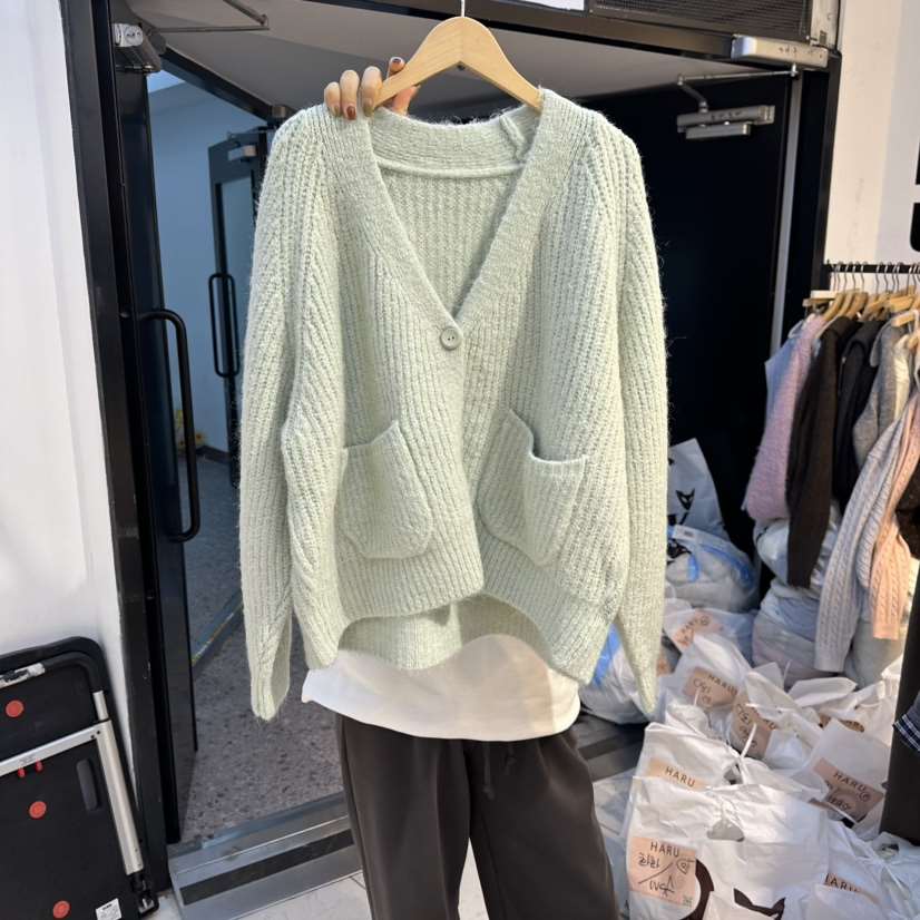 HARU-Q東大門㊣實拍女士新款熱賣人氣真品推薦職業毛衣開衫HARU-Q毛衣