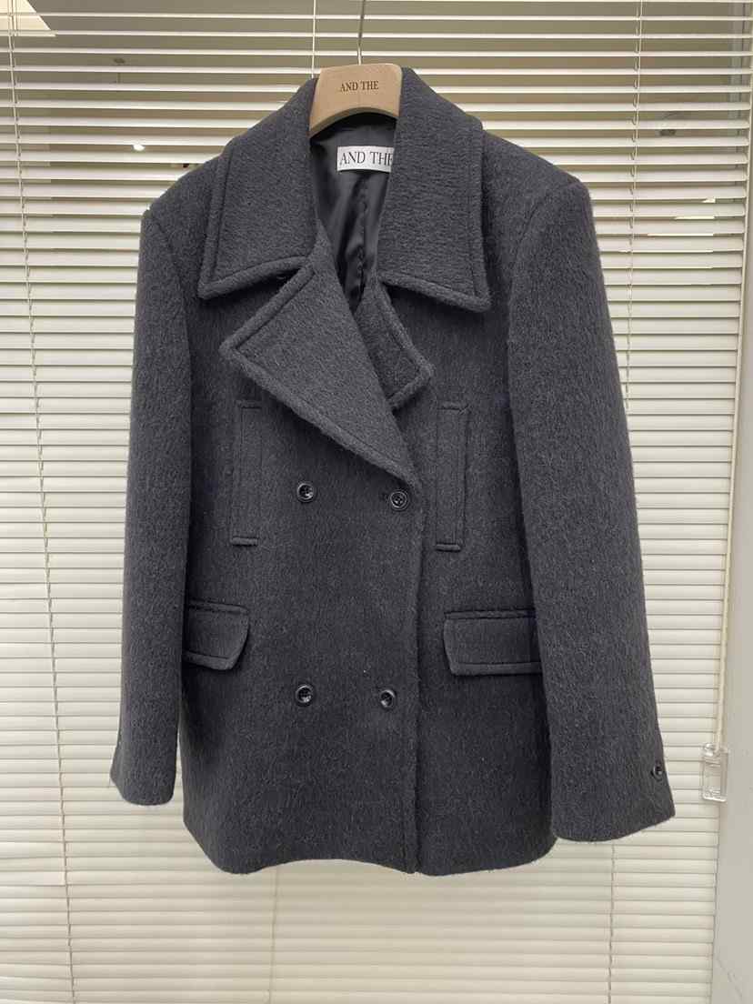 AND THE東大門㊣代購女裝新款熱賣時尚25秋冬中長款大衣羊駝AND THE中長款大衣