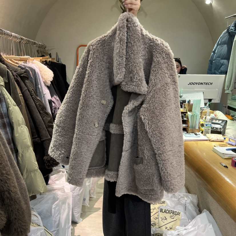 BLACKFRIDAY東大門㊣實拍女裝新款推薦真品職業夾克兩面穿羊毛BLACK FRIDAY夾克