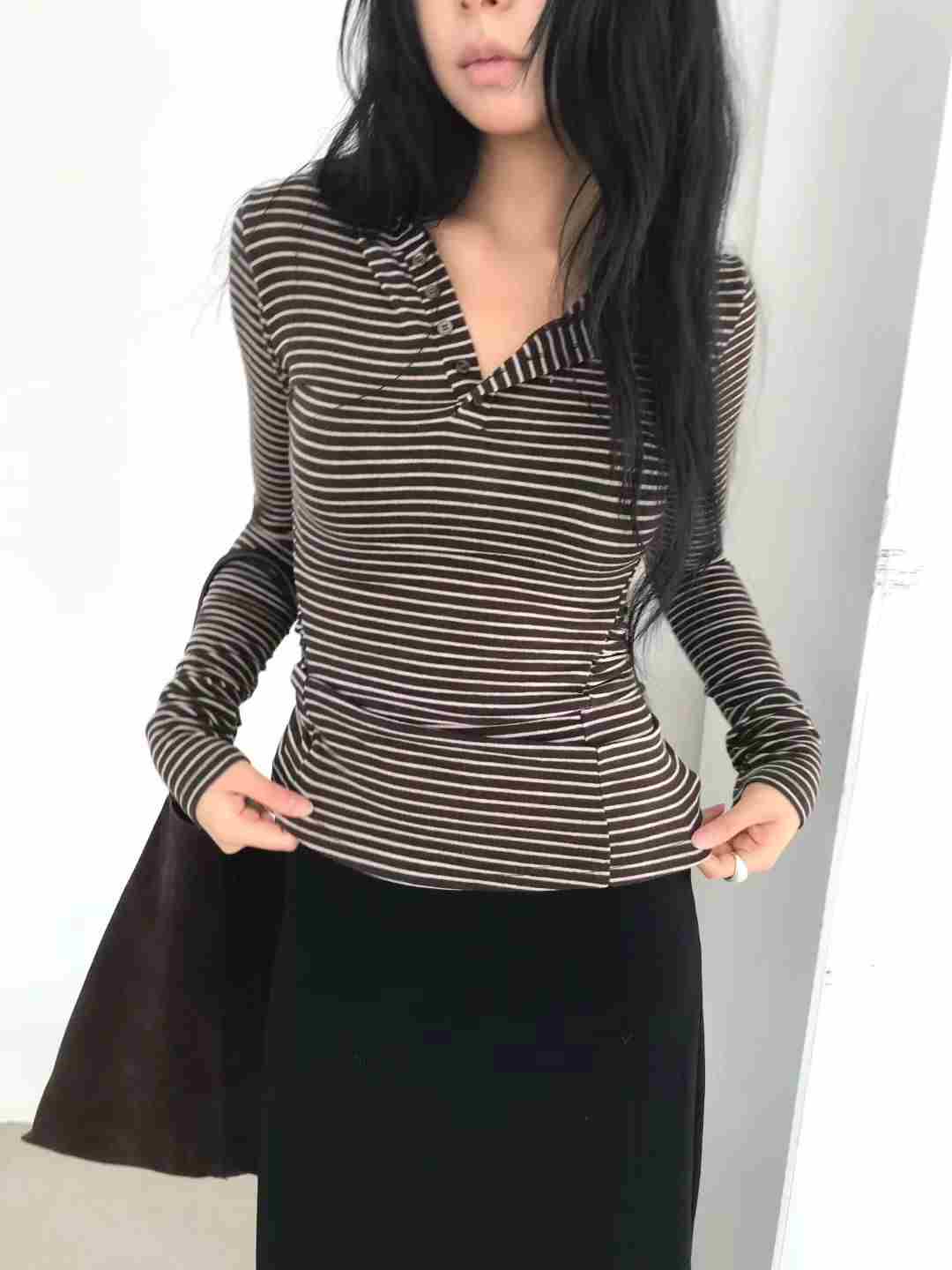 AVANDACE韓國直郵㊣女裝新品推薦真品職業休閑時尚25秋冬長袖T恤AVANDACE長袖T恤