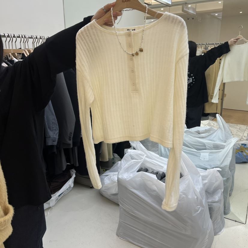 FLAUNT東大門㊣直郵女裝新款推薦職業時尚25秋冬休閑長袖T恤FLAUNT長袖T恤