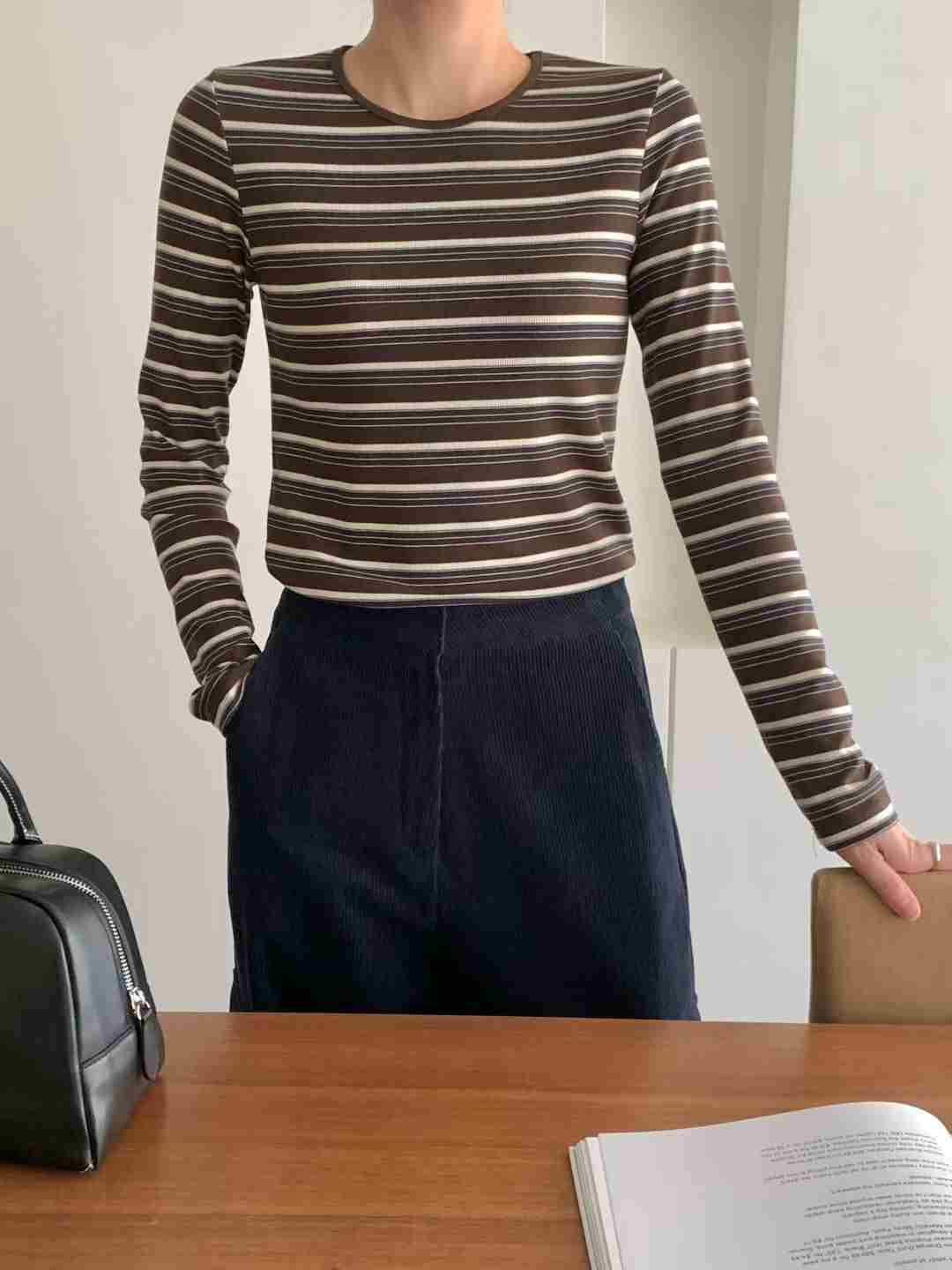 CHOCOLATE-초콜렛-T東大門㊣實拍女裝新品真品熱賣長袖T恤CHOCOLATE長袖T恤