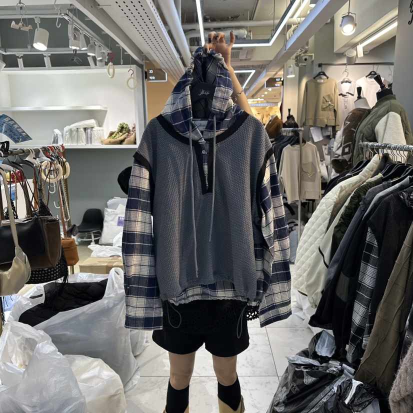 BAKHA-衣服韓國代購㊣女裝新品推薦熱賣真品休閑衛衣假兩件BAKHA衛衣