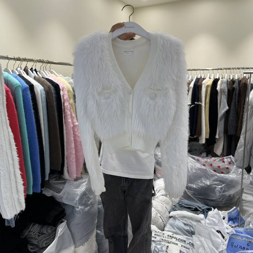 ENDOLPHIN東大門㊣直郵女裝新款時尚人氣真品針織衫貂皮開衫ENDOLPHIN針織衫