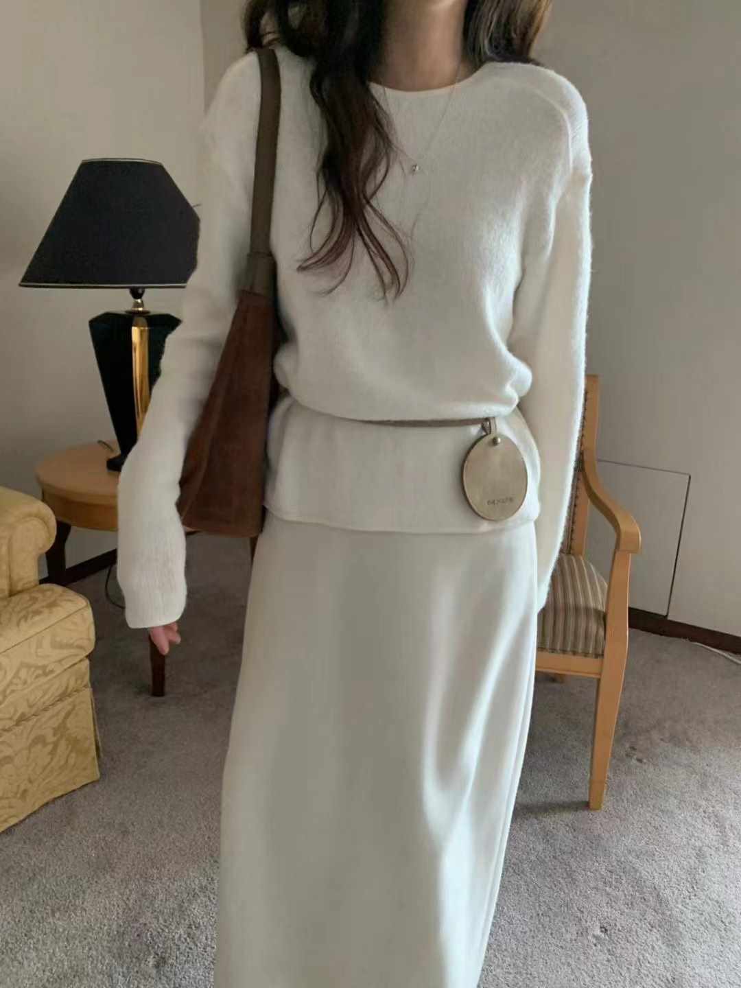 PYT-ot東大門㊣代購女士新品推薦職業時尚人氣針織衫不含腰帶pretty young thing針織衫