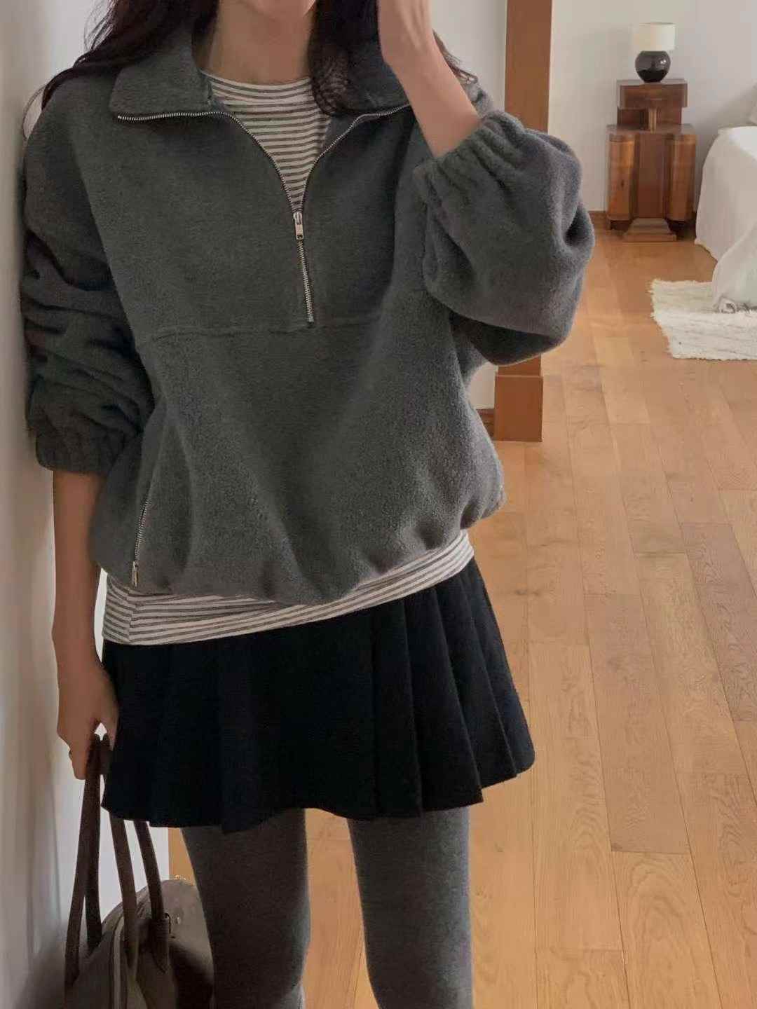 MIELLE-미엘르-OT韓國代購㊣女士新品人氣推薦職業衛衣抓絨MIELLE-미엘르-OT衛衣