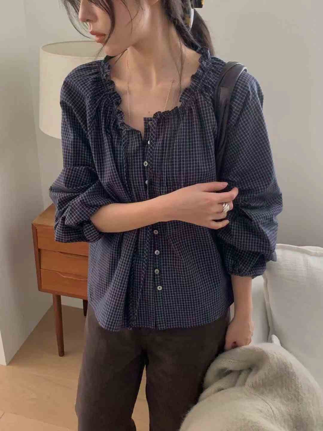 MIELLE-미엘르-OT韓國代購㊣女裝新款25秋冬推薦襯衫蕾絲衫MIELLE-미엘르-OT襯衫/蕾絲衫