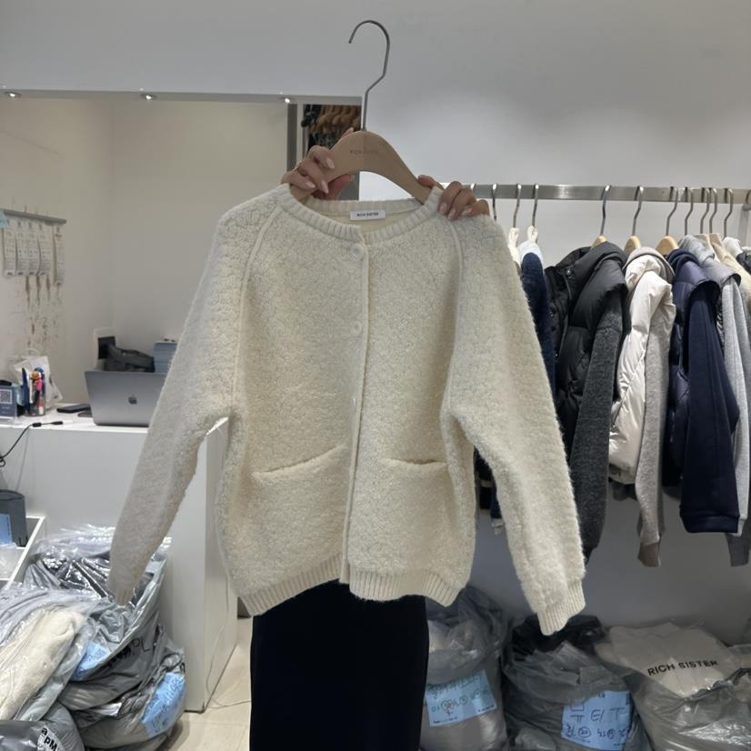 RICH SISTER東大門㊣實拍女士新品職業人氣推薦針織衫口袋RICH SISTER針織衫