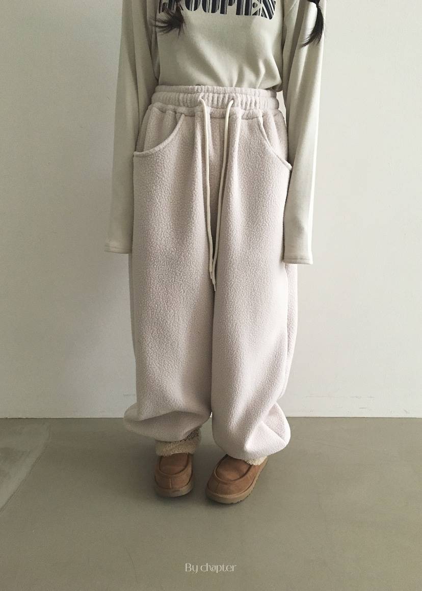 BY CHAPTER韓國代購㊣女裝新品休閑熱賣推薦真品休閑褲抓絨BY Chapter休閑褲