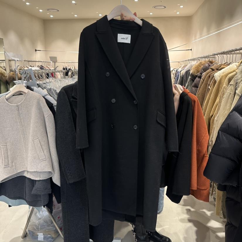 CREME BRULEE韓國代購㊣女士新品休閑時尚人氣25秋冬中長款大衣CREME BRULEE/DH中長款大衣