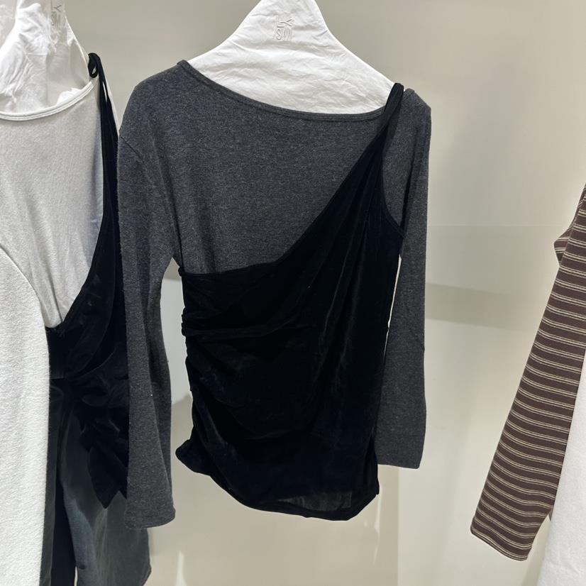 LOVE YOU SO MUCH/MORE THAN YESTERDAY韓國代購㊣女裝新款休閑長袖T恤假兩件LYSM/MORE THAN YESTERDAY長袖T恤