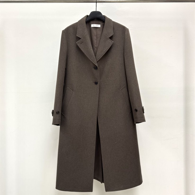 RIVER東大門㊣實拍女裝新品真品熱賣職業推薦中長款大衣復古WATER/RIVER中長款大衣