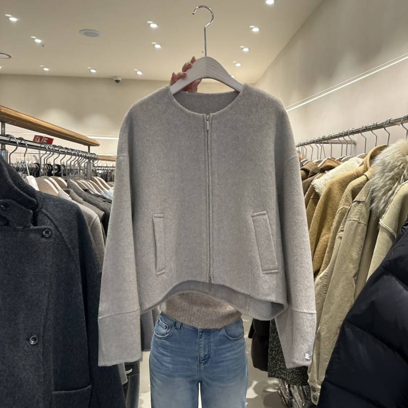 CREME BRULEE韓國直郵㊣女裝新品熱賣人氣休閑夾克羊毛拉鏈CREME BRULEE/DH夾克