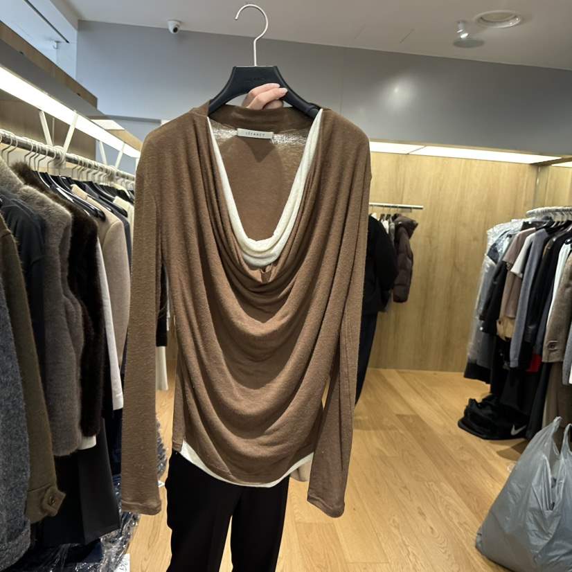 LEFANCY東大門㊣直郵女裝新品人氣熱賣休閑真品長袖T恤假兩件LEFANCY長袖T恤