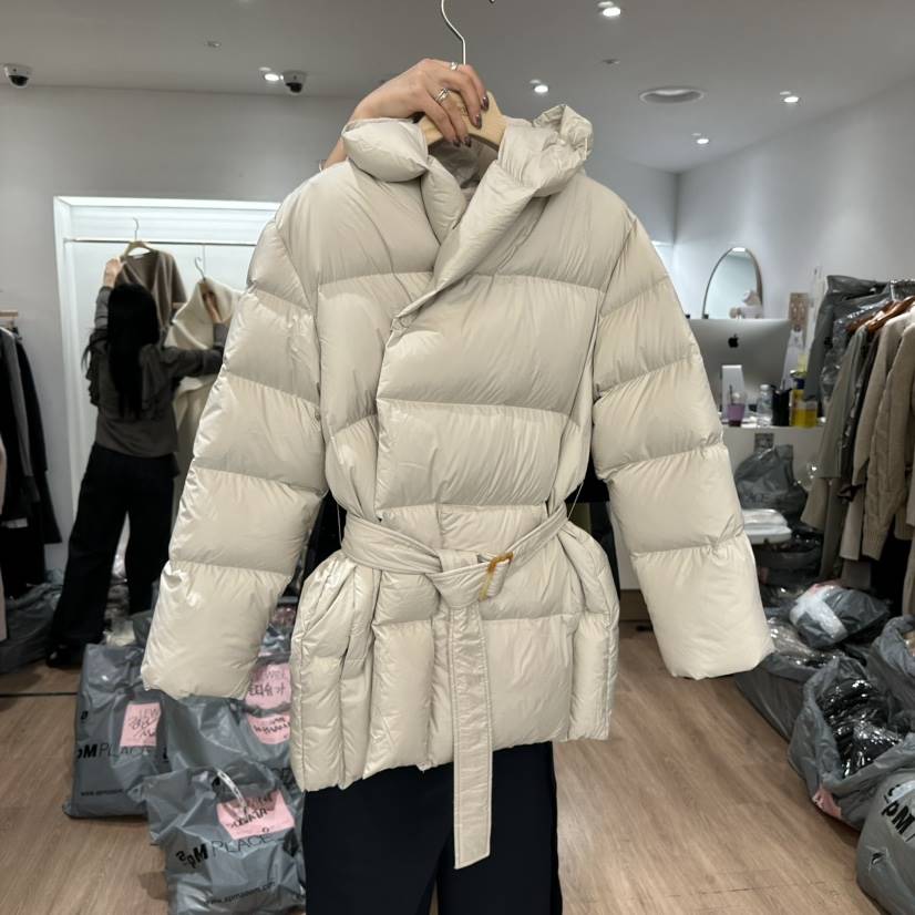 LEWIN東大門㊣實拍女裝新款推薦真品職業短款羽絨服含腰帶鴨絨LEWIN短款羽絨服