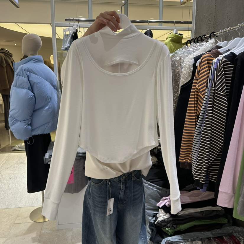 MIXXIN韓國直郵㊣女士新品人氣25秋冬推薦真品長袖T恤假兩件MIXXIN長袖T恤