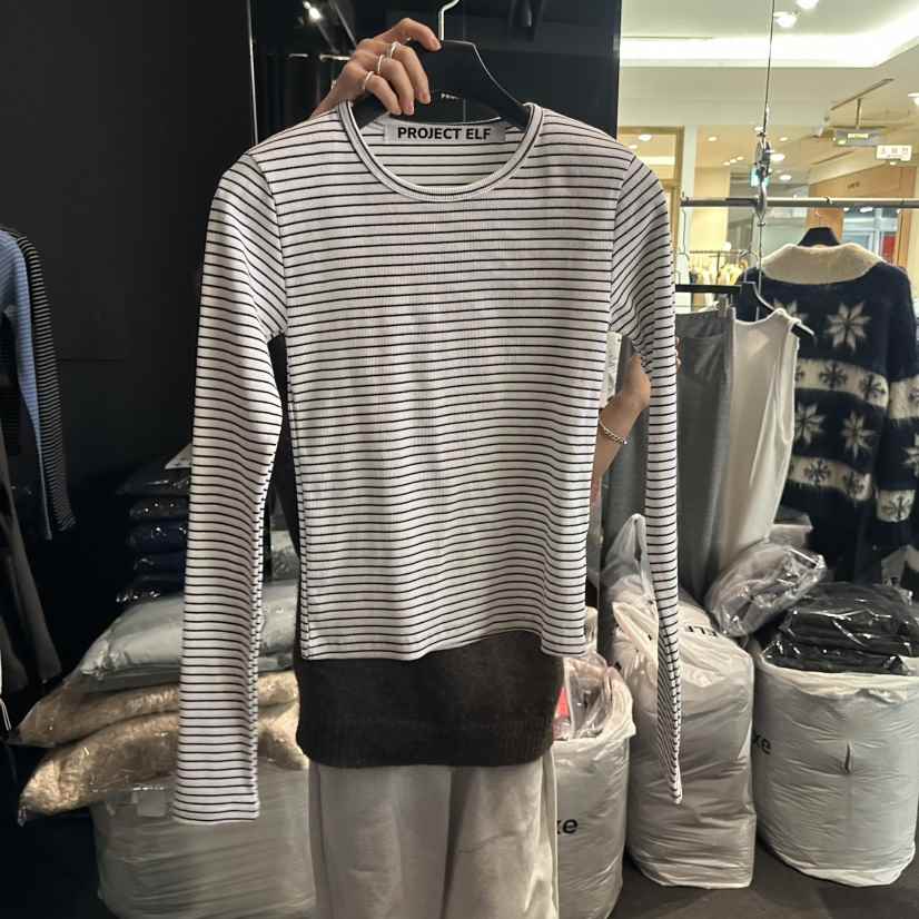 ELF-L韓國直郵㊣女士新品25秋冬真品職業推薦休閑時尚長袖T恤PROJECT ELF/ELF-L長袖T恤