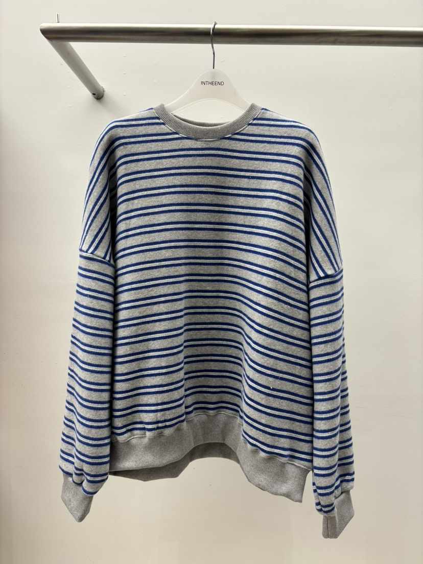 INTHEEND韓國代購㊣女士新品熱賣時尚推薦25秋冬休閑衛衣條紋INTHEEND衛衣
