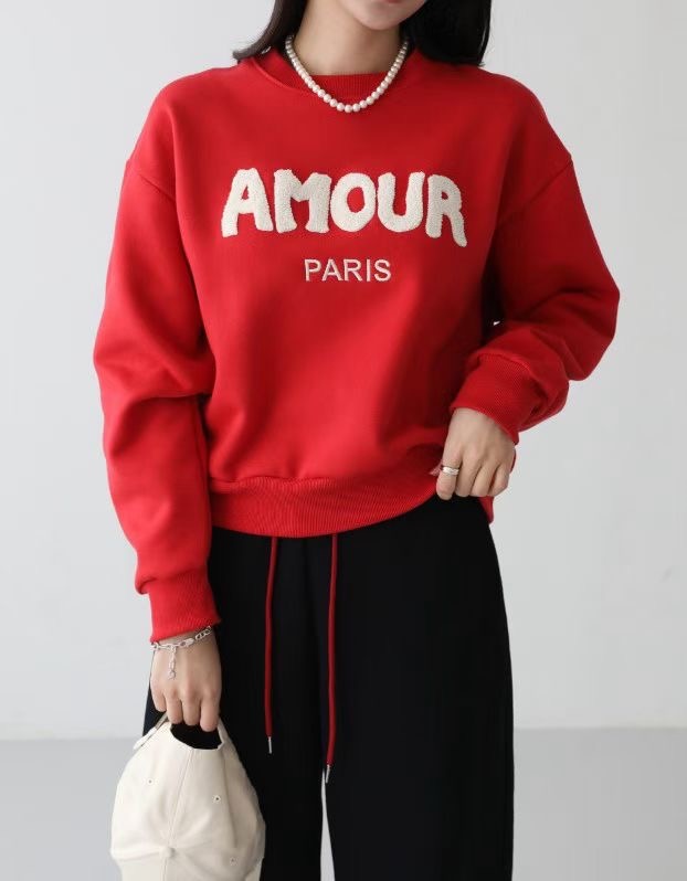 LATTE韓國代購㊣女士新款推薦職業時尚真品25秋冬休閑衛衣刺繡LATTE衛衣