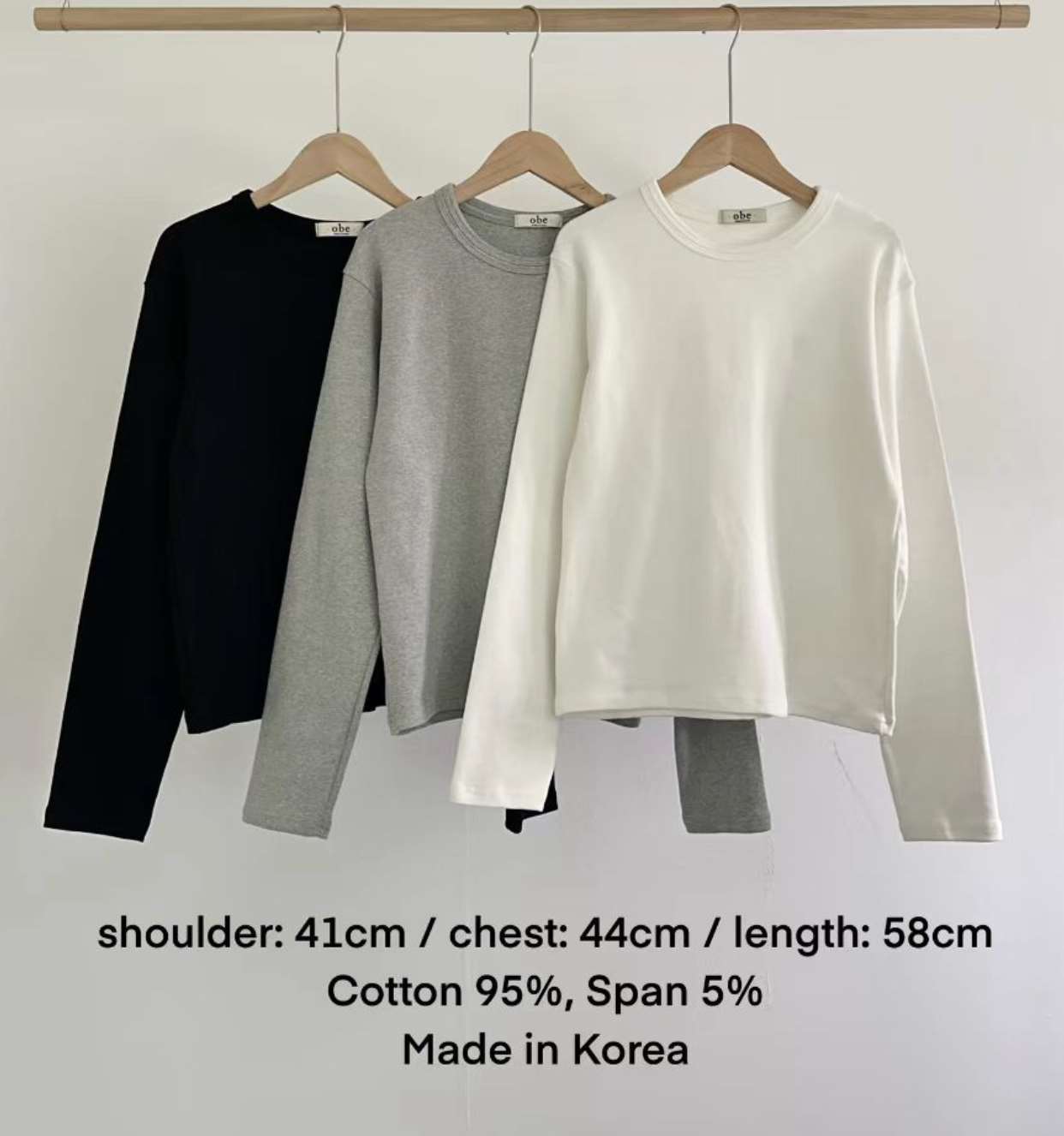 OBE東大門㊣實拍女士新品熱賣職業25秋冬人氣時尚休閑長袖T恤OBE長袖T恤
