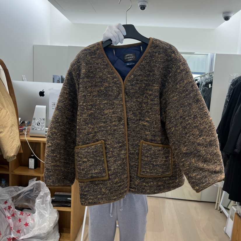 THE STARDUST韓國代購㊣女裝新品真品職業人氣25秋冬夾克粗花呢THE STARDUST夾克