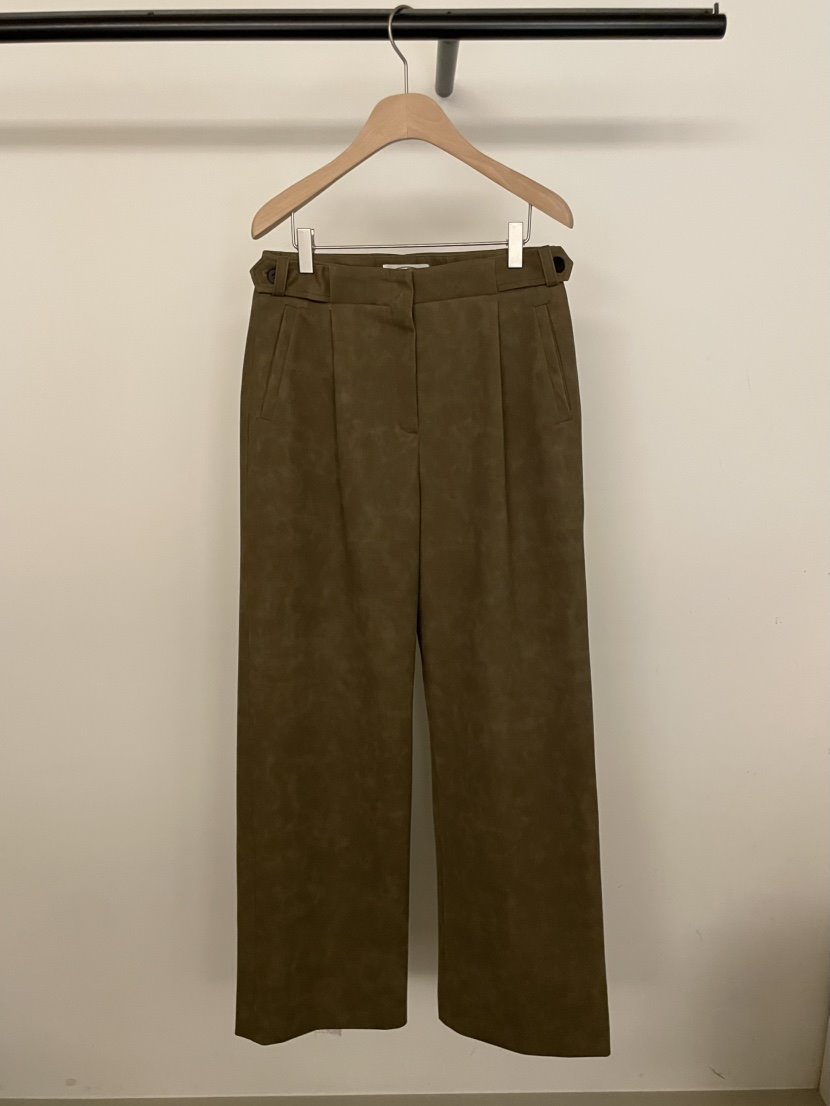 BOLD-A東大門㊣直郵女裝新款25秋冬時尚職業休閑褲皮革褶裥RE BOLD休閑褲