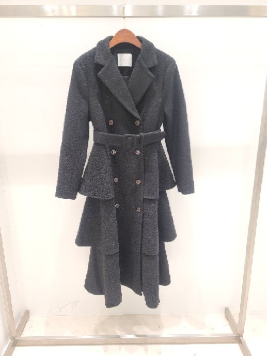 CATS東大門㊣代購女士新款25秋冬休閑中長款大衣含腰帶羊毛CAT.S中長款大衣