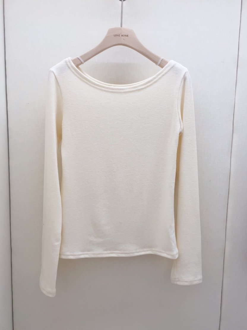 LOVE ROSIE韓國代購㊣女裝新款職業長袖T恤安哥拉羊毛船領LOVE ROSIE長袖T恤