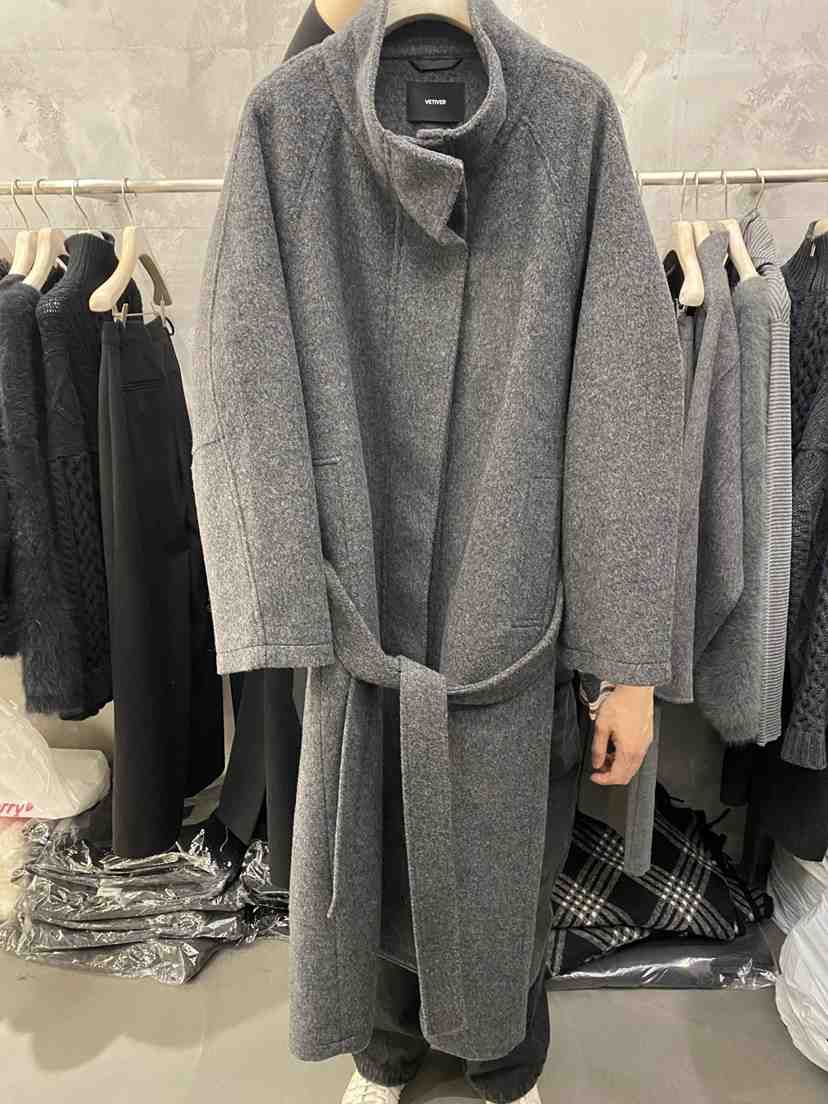 THE VETIVER-A韓國直郵㊣女裝新品推薦25秋冬中長款大衣含腰帶VETIVER中長款大衣