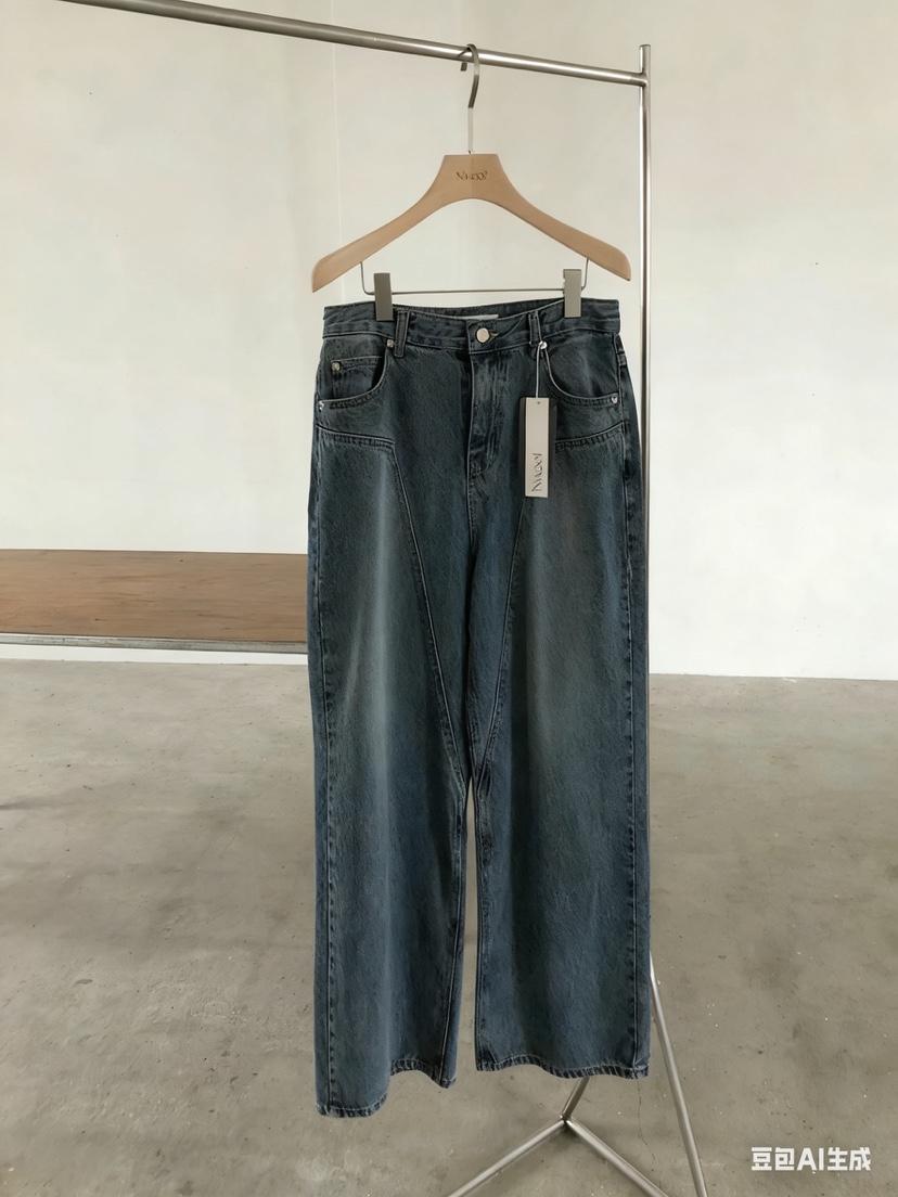 NWEOL韓國代購㊣女士新款職業推薦人氣熱賣時尚休閑25秋冬牛仔褲NWEOL牛仔褲