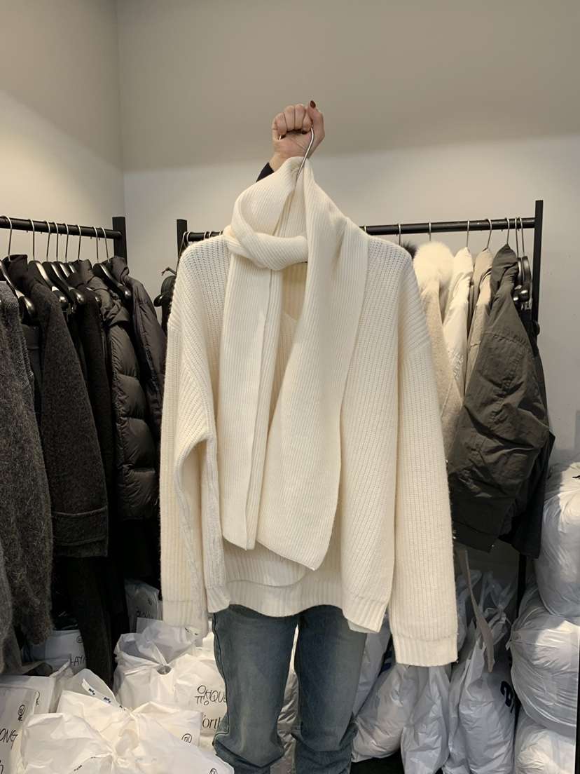 FORTH韓國代購㊣女裝新款職業25秋冬休閑時尚推薦針織衫含圍巾FORTH針織衫