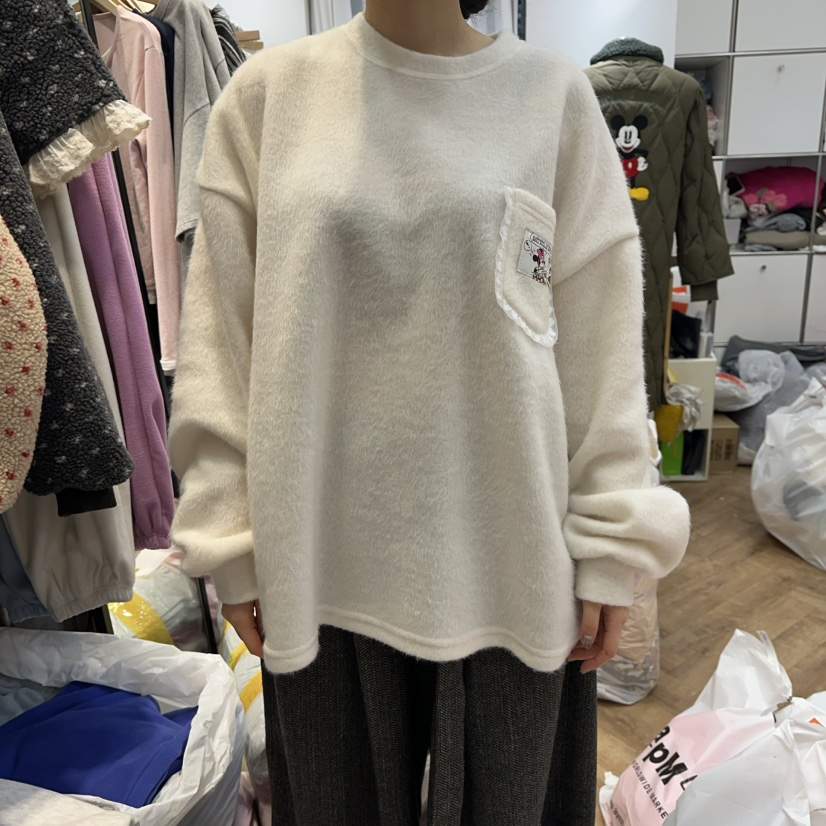 DE LINE東大門㊣實拍女裝新款人氣熱賣推薦25秋冬長袖T恤口袋DE LINE長袖T恤