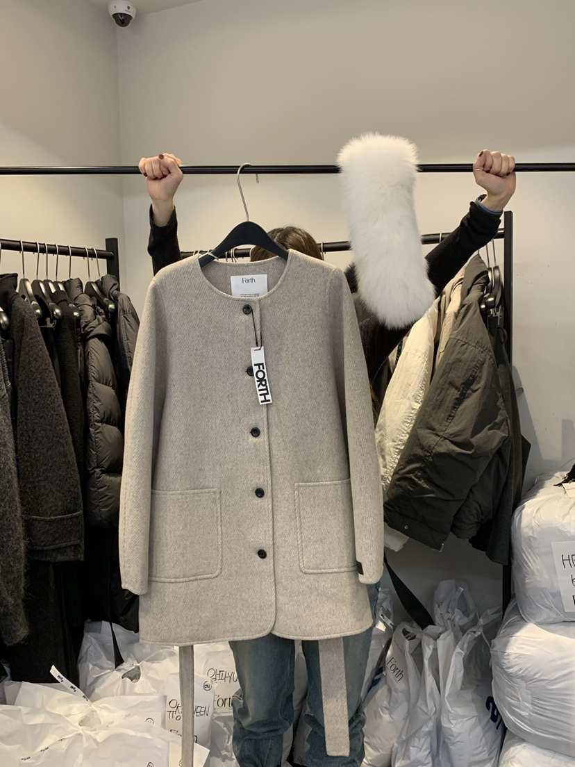 FORTH東大門㊣直郵女裝新品休閑職業推薦時尚中長款大衣狐貍FORTH中長款大衣