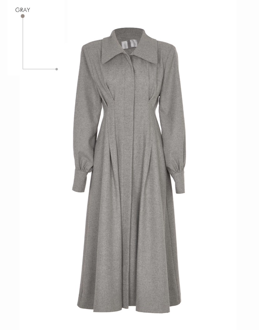 INNO東大門㊣實拍女裝新品職業休閑人氣25秋冬熱賣連衣裙褶裥INNO連衣裙