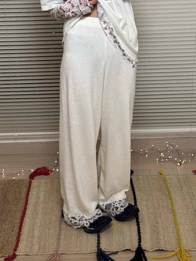 FRANC—L韓國直郵㊣女士新款職業25秋冬休閑推薦休閑褲蕾絲FRANC休閑褲