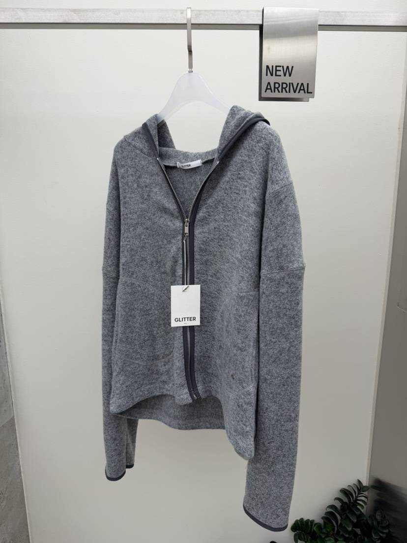 GLITTER韓國代購㊣女裝新品休閑熱賣人氣職業夾克連帽衫圓領GLITTER夾克