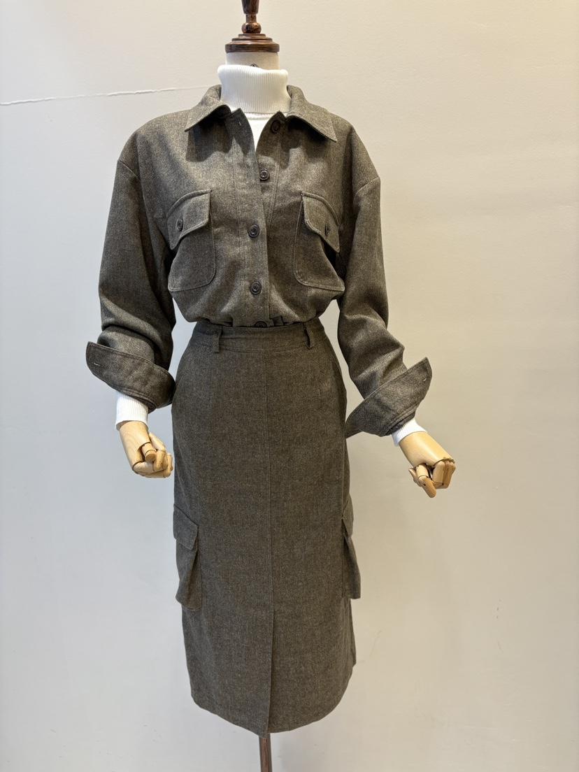 INNO東大門㊣直郵女士新款人氣職業推薦時尚25秋冬長裙口袋INNO長裙