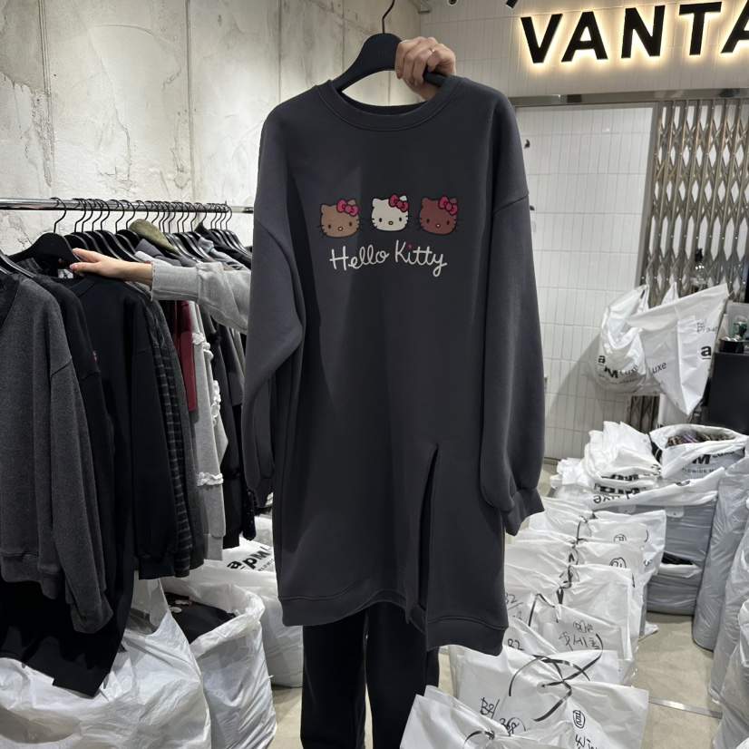 VANTA東大門㊣實拍女裝新品推薦25秋冬人氣時尚休閑連衣裙抓絨VANTA連衣裙