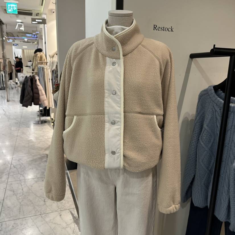 RE STOCK韓國代購㊣女士新款推薦職業熱賣25秋冬夾克連帽衫RE STOCK夾克