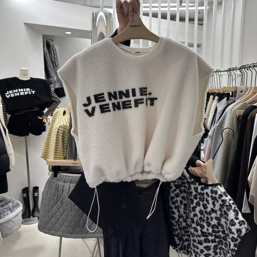 VENEFIT東大門㊣實拍女士新款職業25秋冬推薦人氣吊帶背心抓絨VENEFIT/JENNIE吊帶/背心