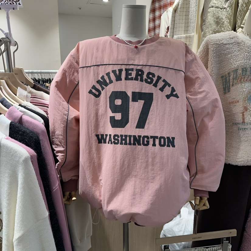 DELLING韓國代購㊣女裝新品人氣25秋冬時尚推薦職業衛衣條紋DELLING衛衣