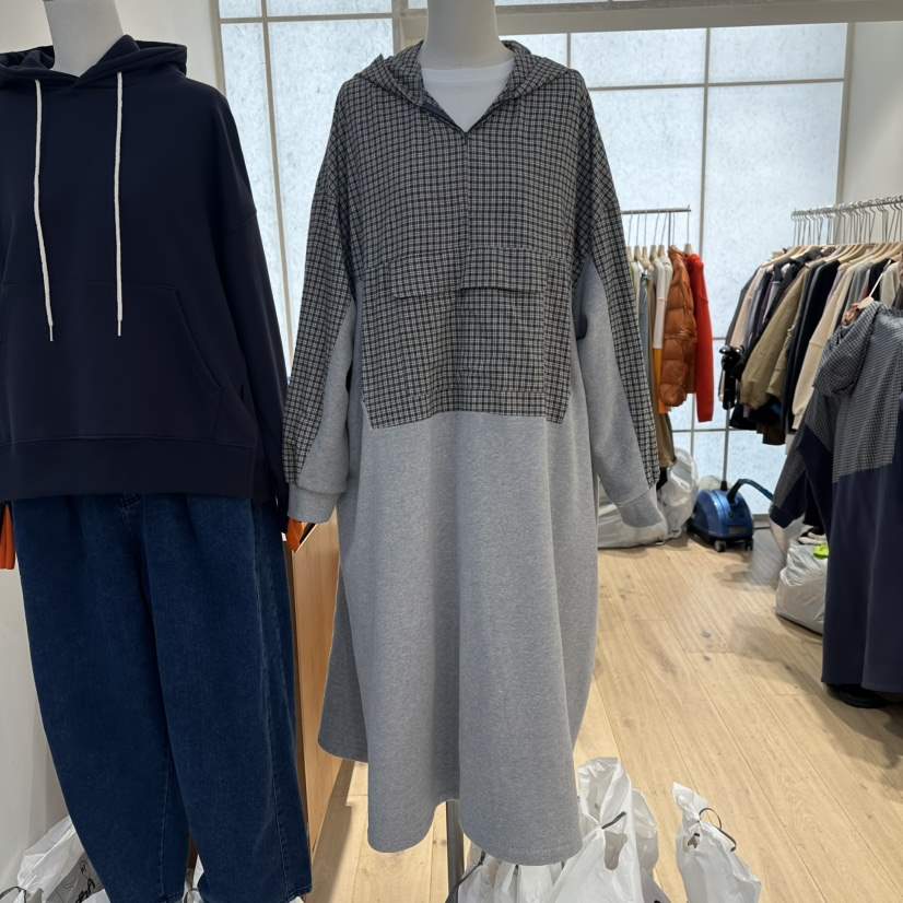 REVE-L韓國直郵㊣女士新款休閑真品職業時尚人氣連衣裙兜帽REVE-L連衣裙