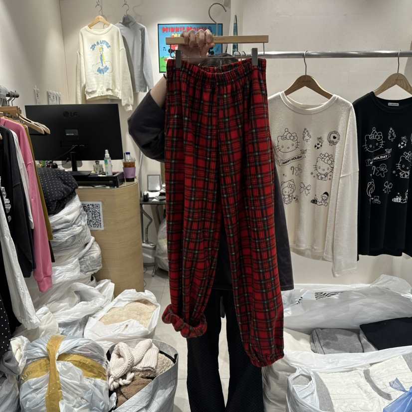 J.BALLOON韓國直郵㊣女裝新品推薦熱賣時尚休閑休閑褲抓絨J.BALLOON休閑褲