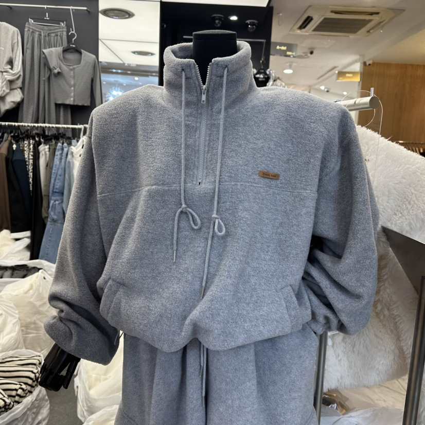 A-DEL韓國直郵㊣女士新款真品職業熱賣人氣時尚衛衣抓絨拉鏈A-DEL衛衣