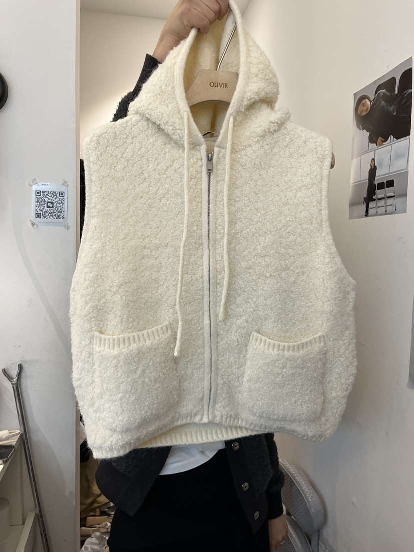 OUVIR東大門㊣直郵女士新款職業人氣推薦25秋冬馬甲拉鏈連帽O.V.R/OUVIR馬甲